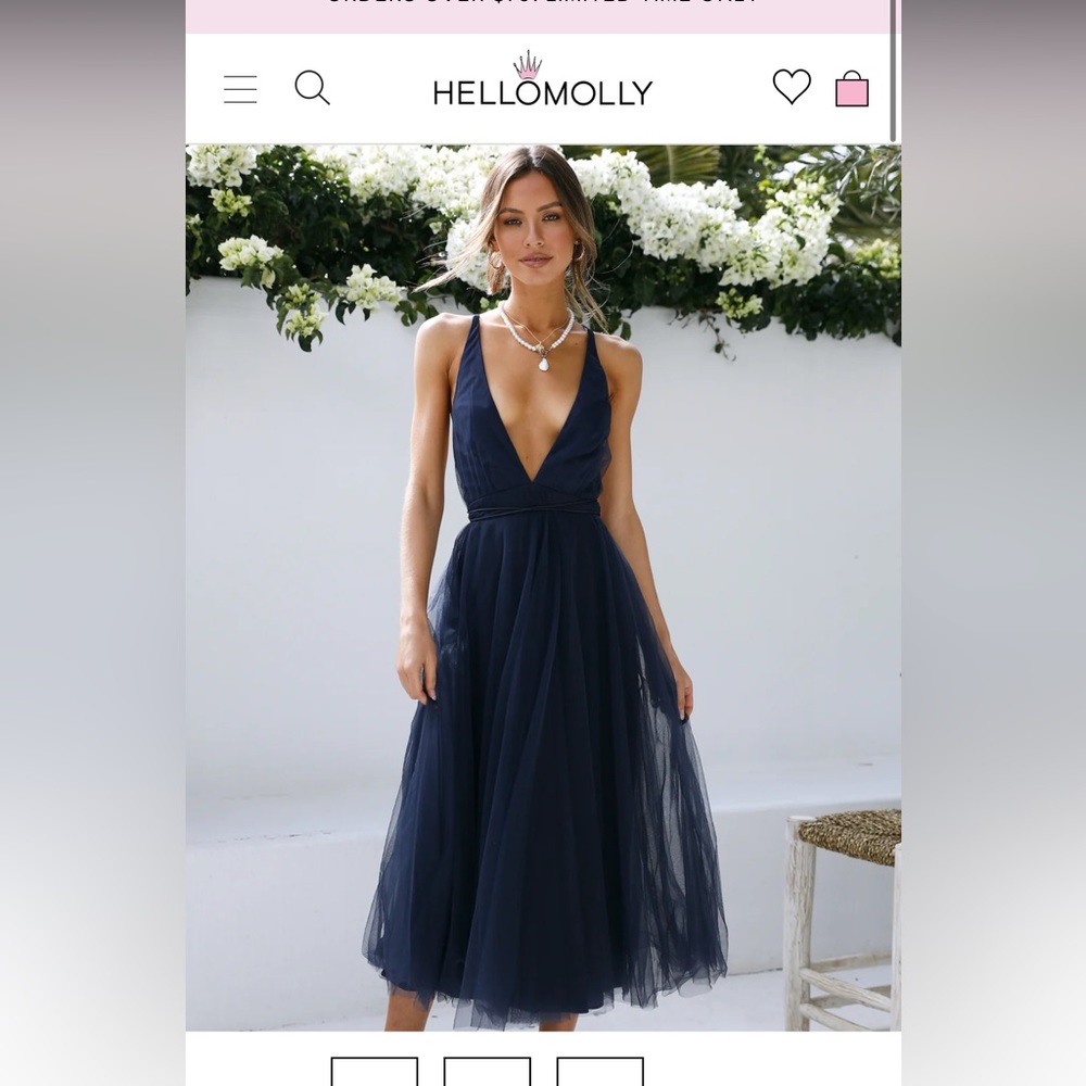 Hello Molly Cinderella midi dress in navy